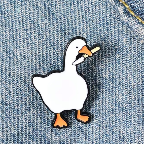 Jewelry - 3/$25 Duck with Knife Pin Badge Brooch